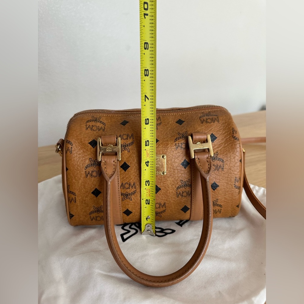 Sold MCM Cognac Small Bostonbag with dustbag (two way) - Picture 10 of 15